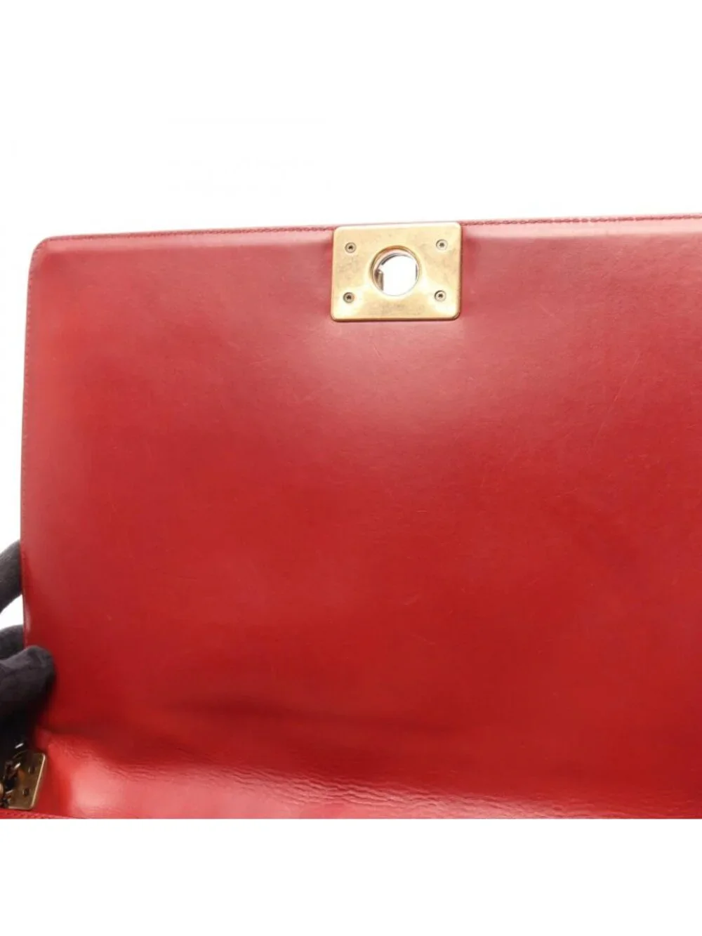 Chanel Shoulder Bag Boy Red Leather Chain